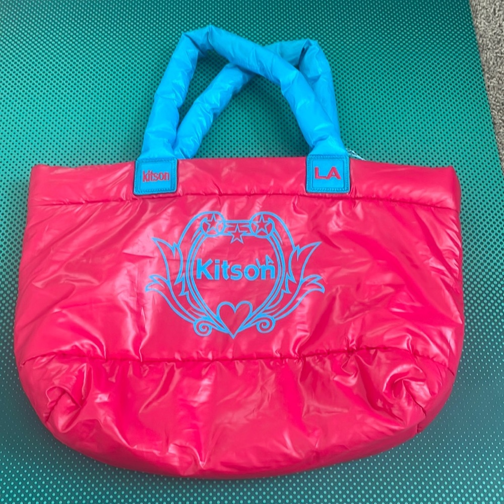 Kitson LA Pink Blue Puffy tote bag 2000’s bag